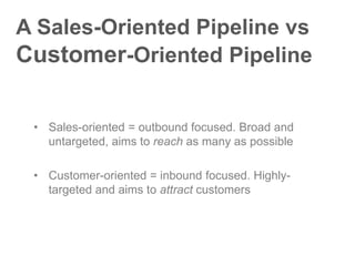 A Sales-Oriented Pipeline vs
Customer-Oriented Pipeline
 
