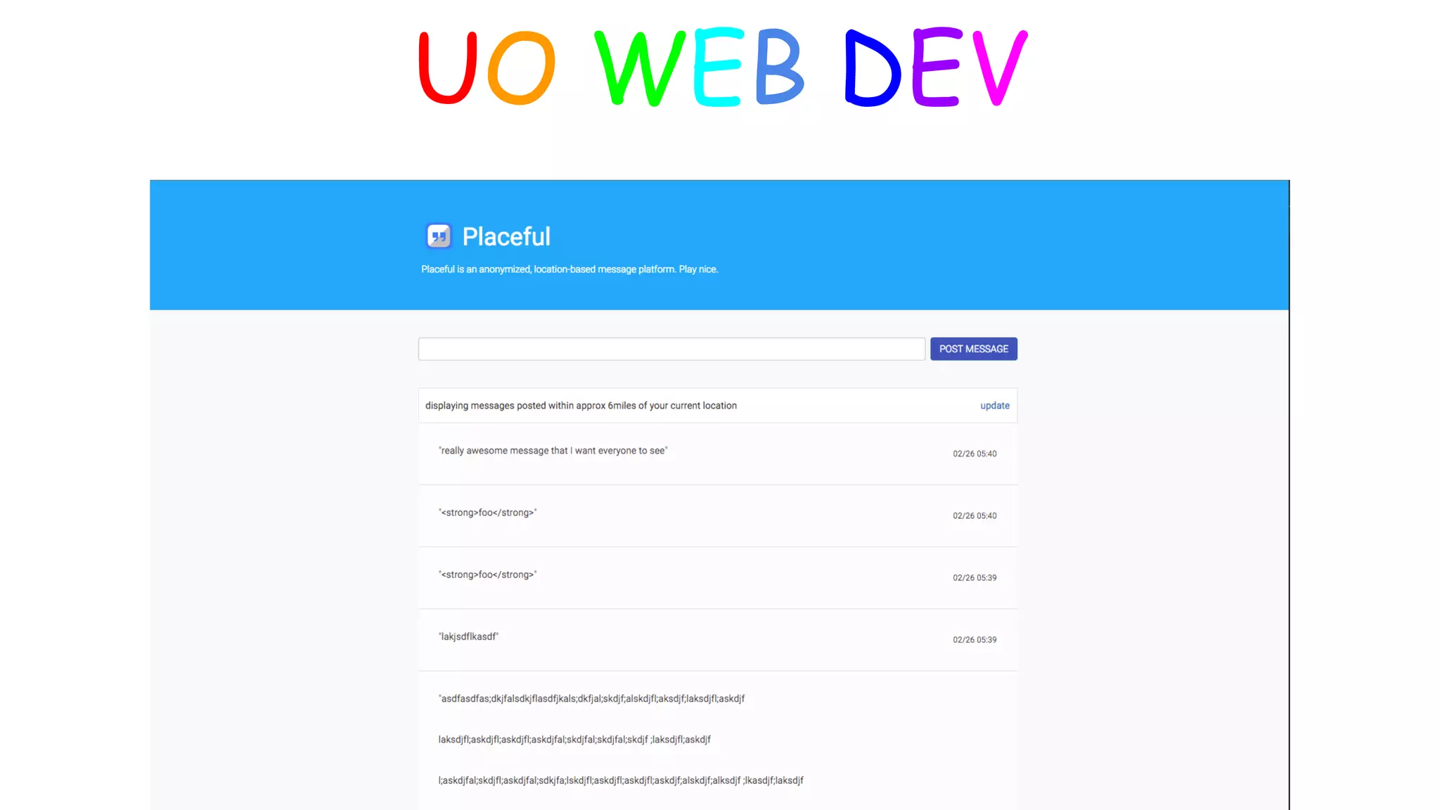 UO WEB DEV
 
