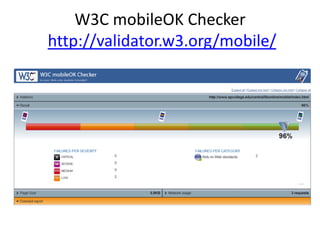 W3C mobileOK Checker  http://validator.w3.org/mobile/