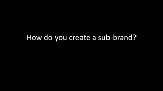 How do you create a sub-brand?
 