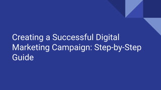 Creating a Successful Digital
Marketing Campaign: Step-by-Step
Guide
 