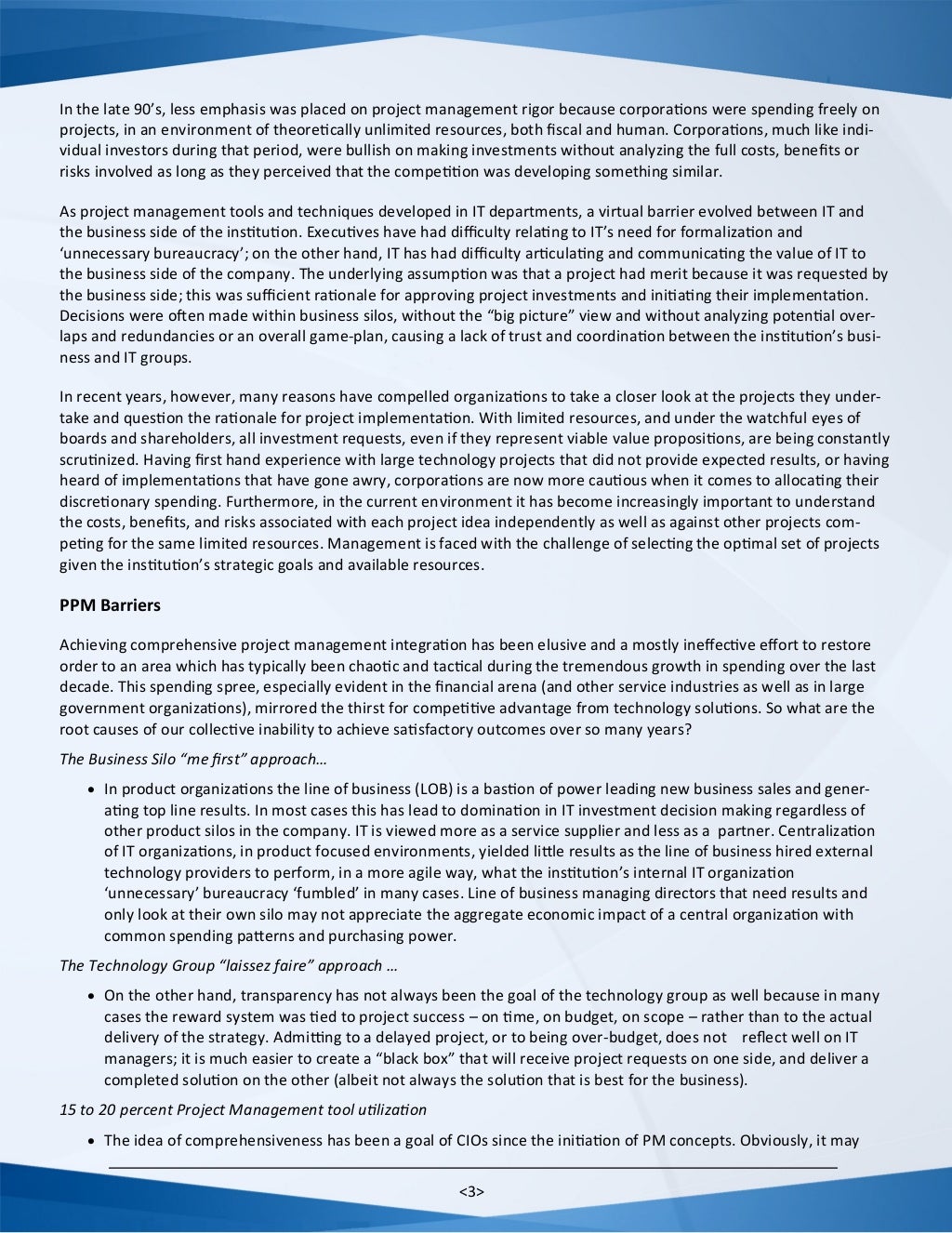 Creating a Successful Technology Investment ‘Game-Plan’ by using ...