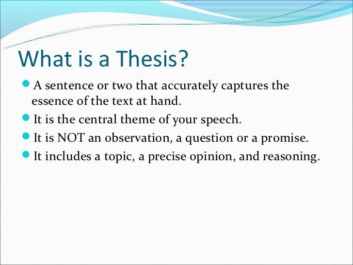 what is a thesis statement in speech