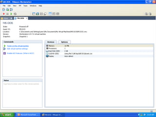 Creating a virtual machine for ms dos