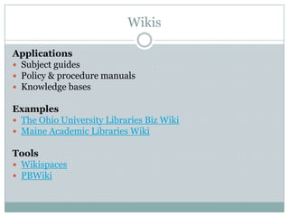 Creating A Web 2.0 Toolbox For The Academic Library