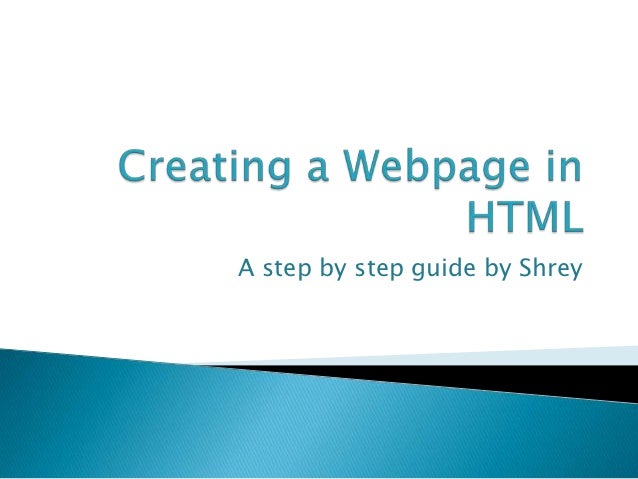 Creating a webpage in html