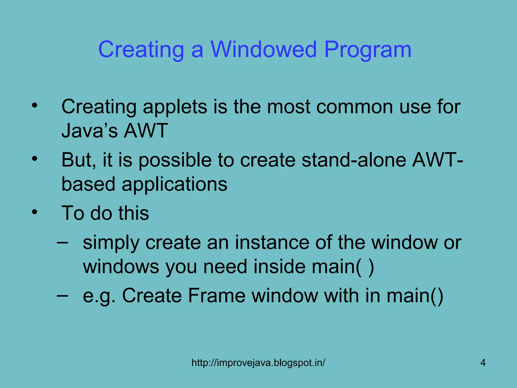 Creating a windowed program | PPT