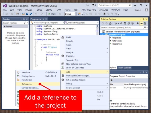 Creating a word file