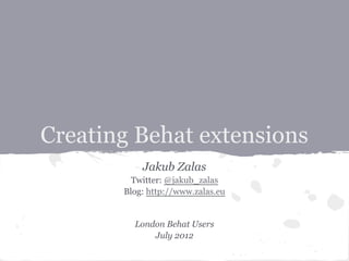 Creating Behat extensions