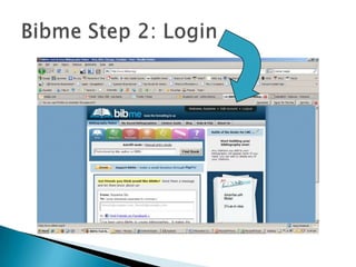Bibme Step 2: Login