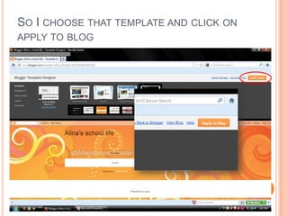SO I CHOOSE THAT TEMPLATE AND CLICK ON
APPLY TO BLOG
 