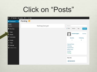 Click on “Posts”