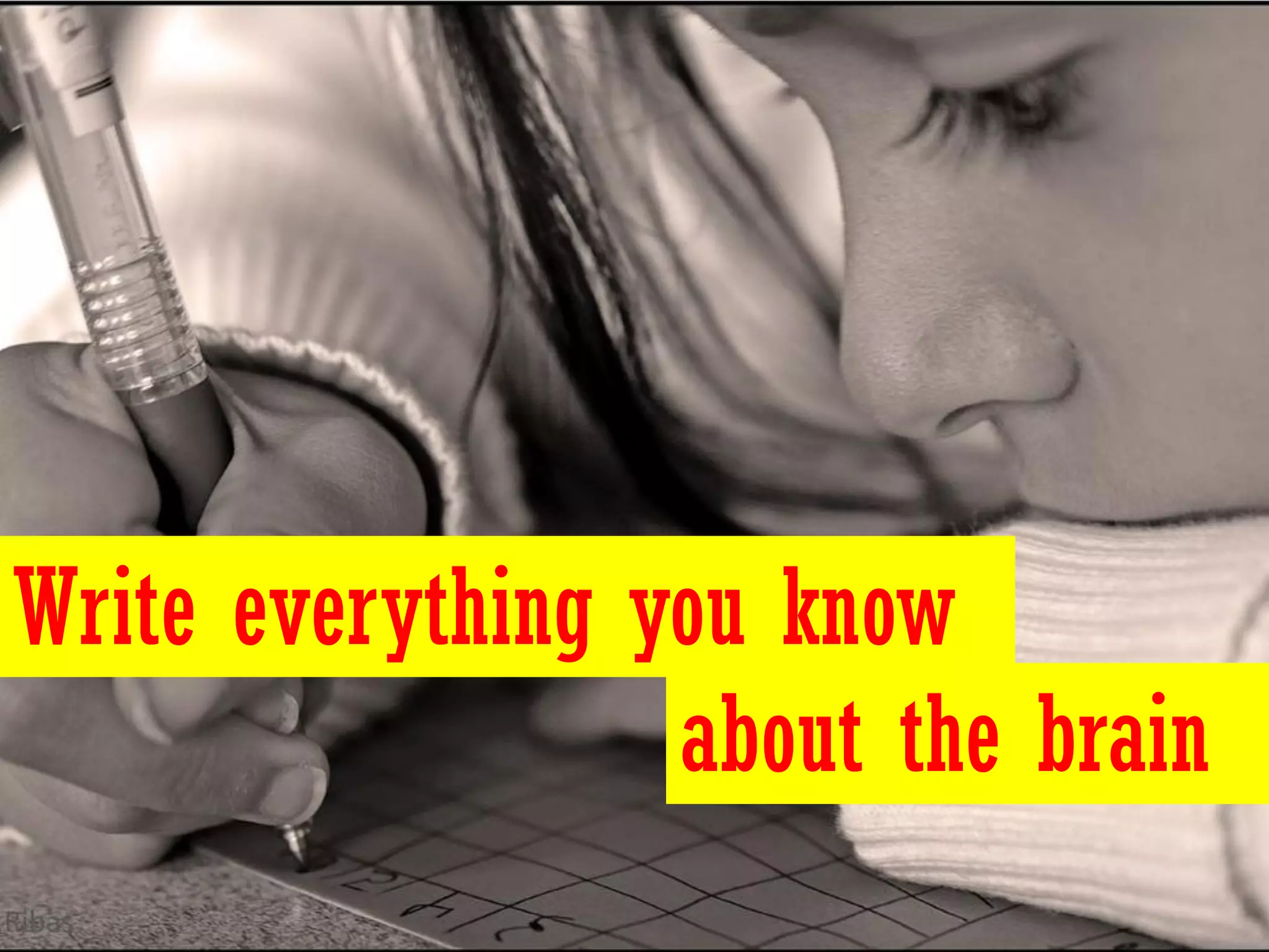 Write everything you know
                  about the brain
                               45
 