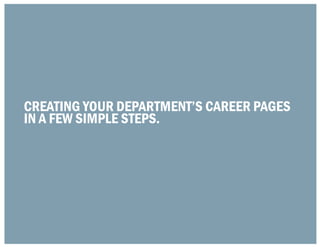 Creating Your Department’s Career Pages
in a few simple steps.
 