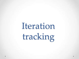 Iteration
tracking
 