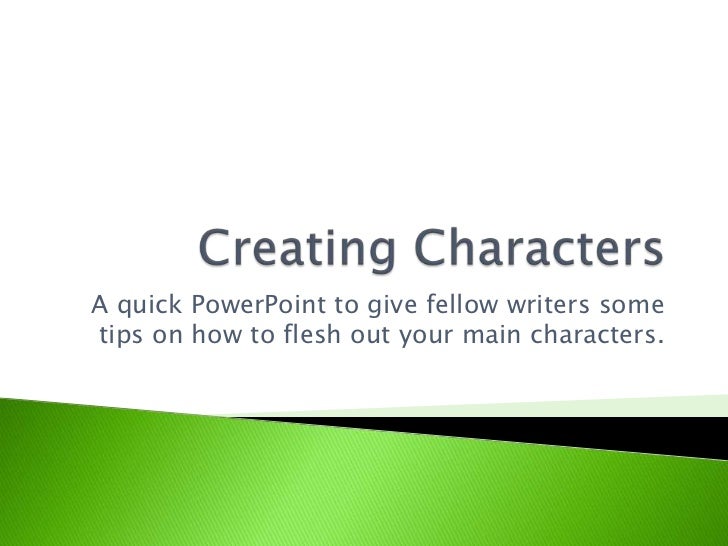 Creating Solid Characters