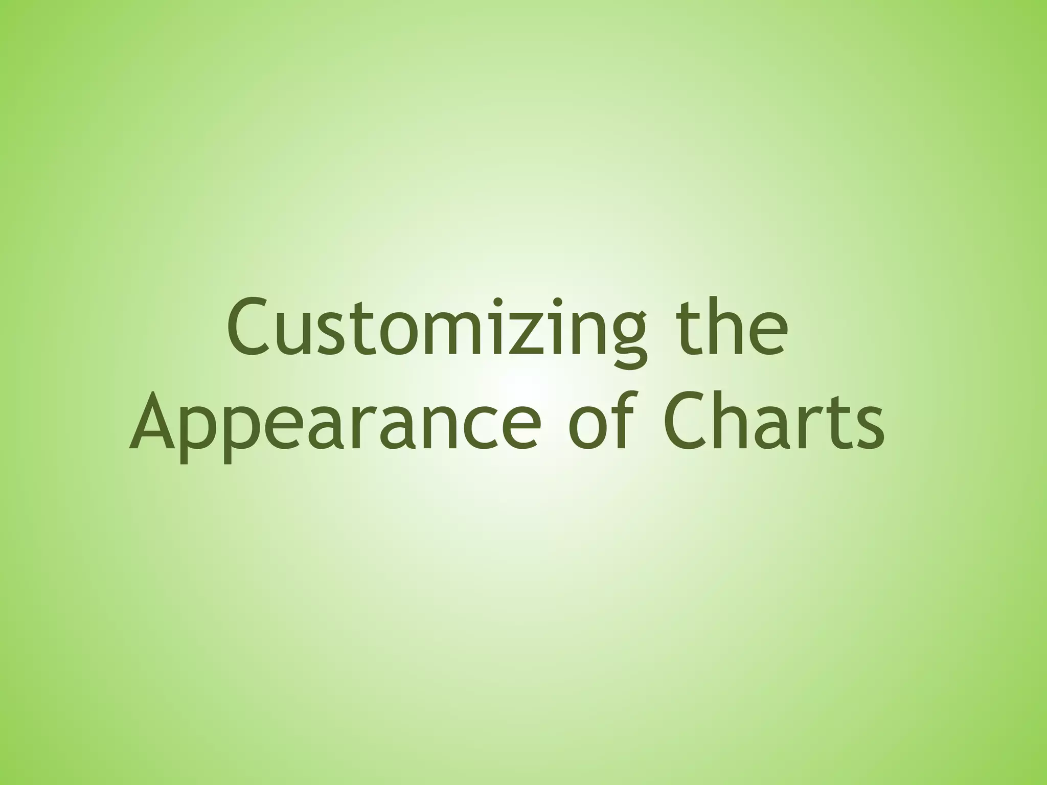 Customizing the
Appearance of Charts
 