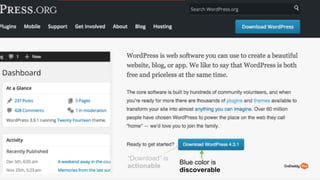Download is
actionable
Blue color is
discoverable
 