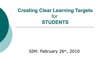 Creating clear learning targets
