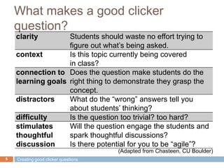 Creating clicker questions | PPTX