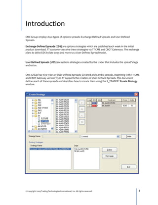 Creating Cme Group User Defined Spreads | PDF