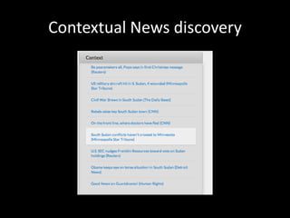 Contextual News discovery
 