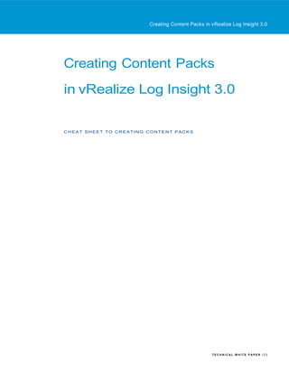 Vm Log Pdf Creating content packs in VMware LogInsight | PDF