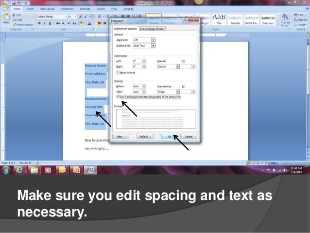 Creating Cover Letters in Microsoft Word 2007