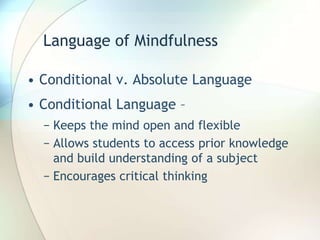 Absolute Language Definition Creating cultures of thinking through teacher language | PPTX