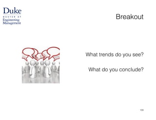 Breakout
!
!
What trends do you see?
!
What do you conclude?
109
 