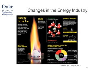 Changes in the Energy Industry
12
Source: WSJ, July 28, 2013
 