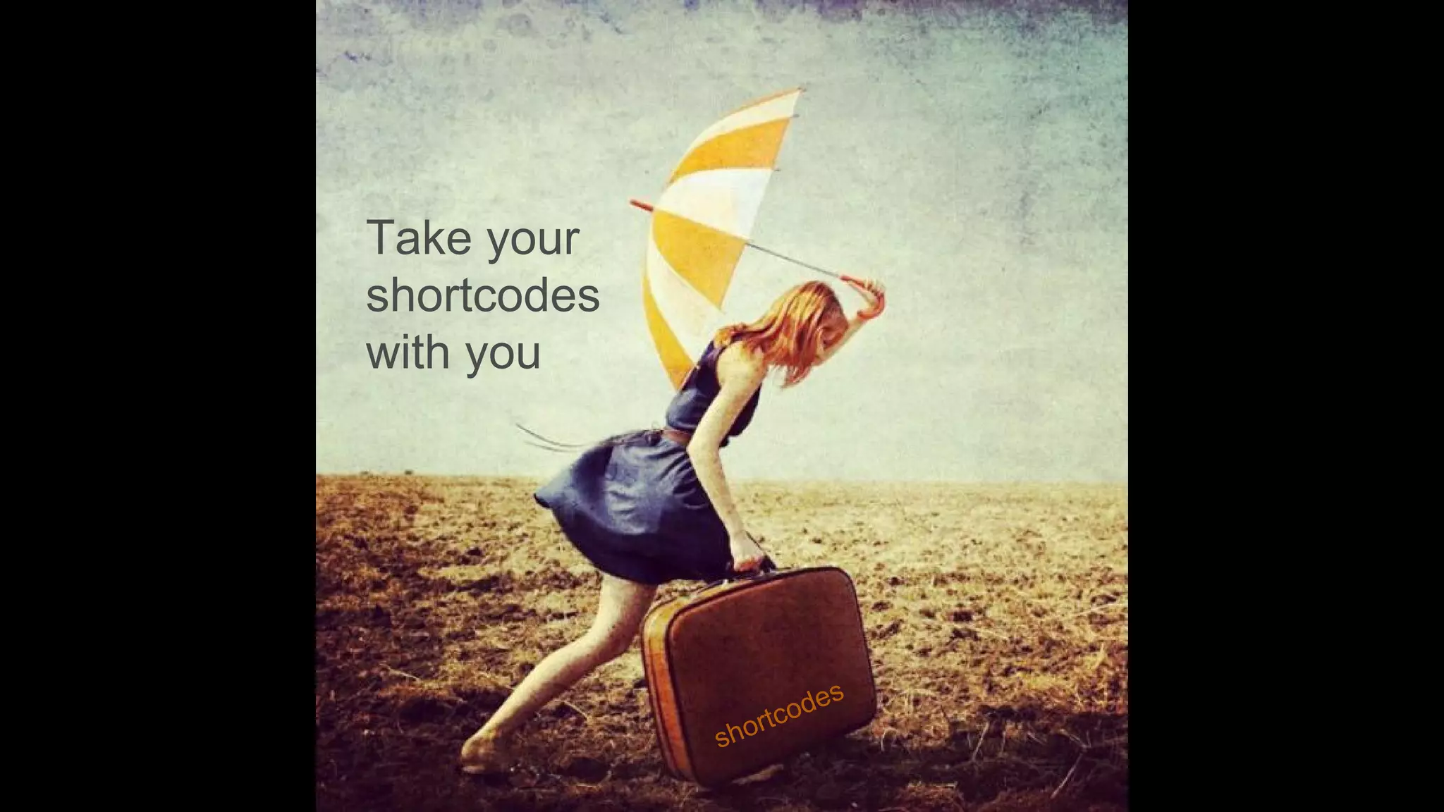 Take your
shortcodes
with you

sh

od
ortc

es

 