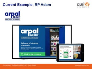 www.aurionlearning.comE-LEARNING | TRAINING AND SUPPORT | PLATFORMS
Current Example: RP Adam
 