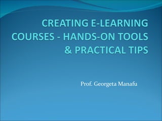 Prof. Georgeta Manafu 