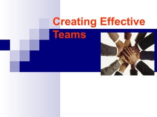 Creating Effective
Teams
 