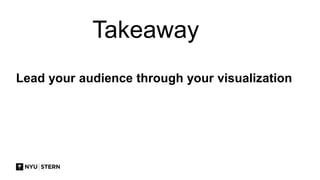 Takeaway
Lead your audience through your visualization
 