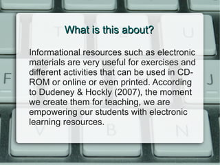 Creating electronic materials for ELT purposes | PDF
