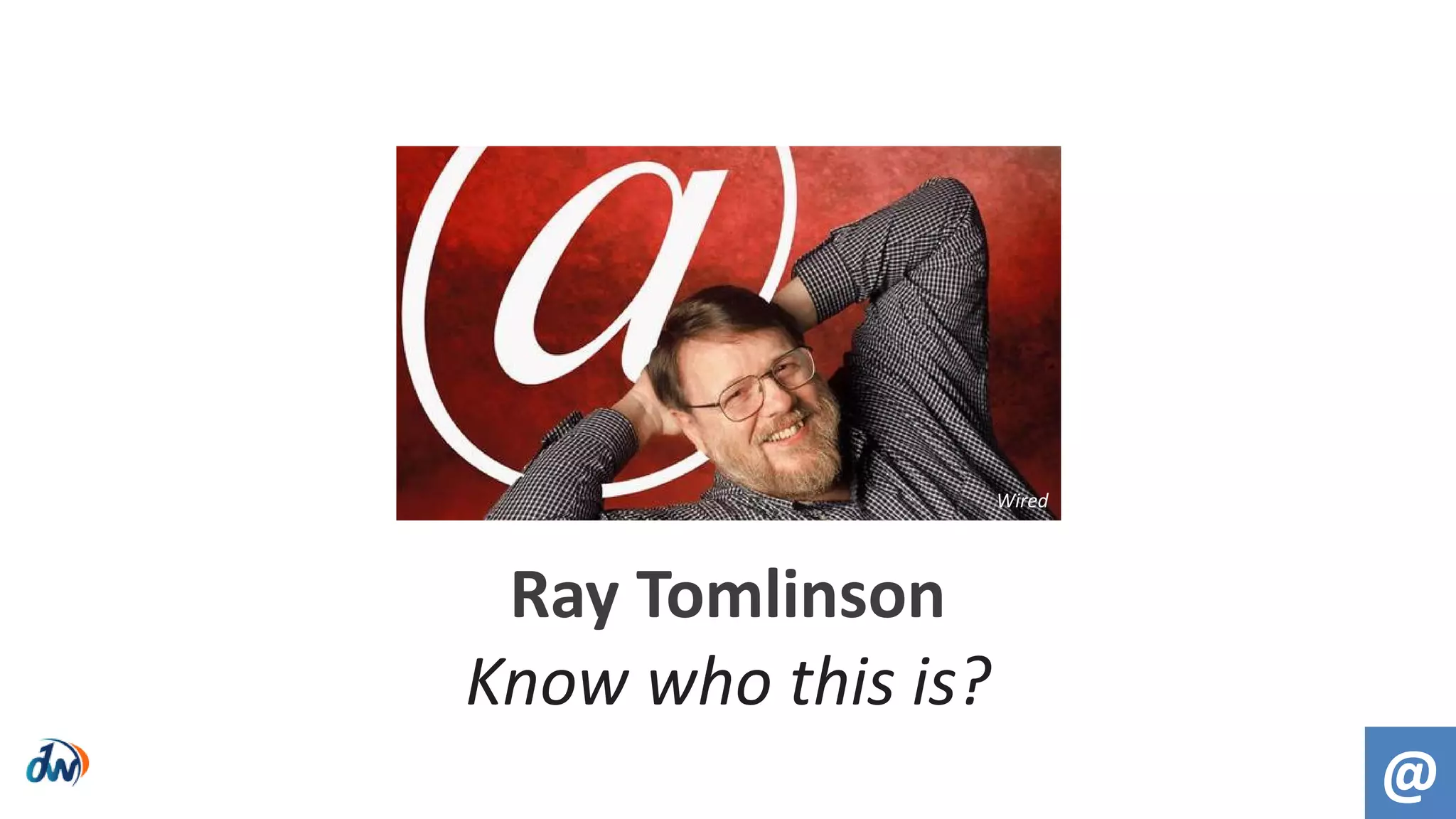 Ray Tomlinson
Know who this is?
@
Wired
 