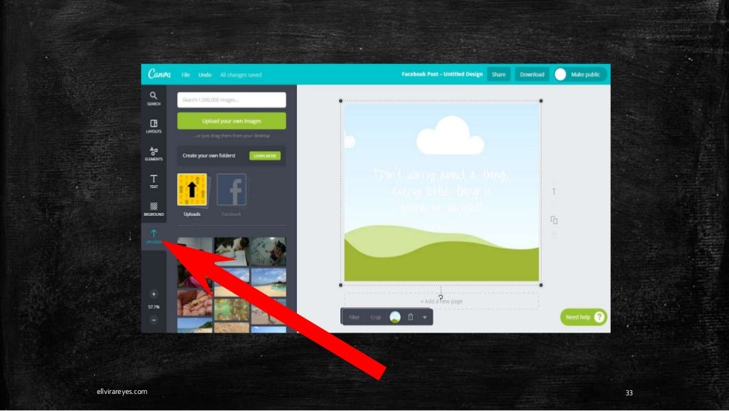 Creating facebook post with canva