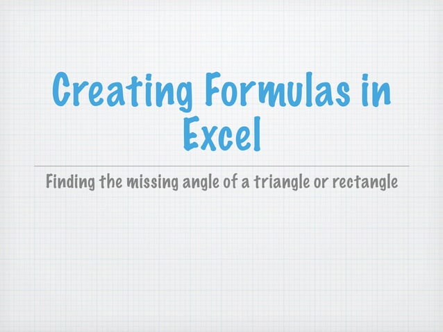 Creating formulas in excel | PPT