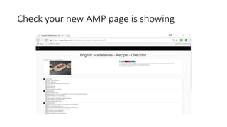 Check your new AMP page is showing
 