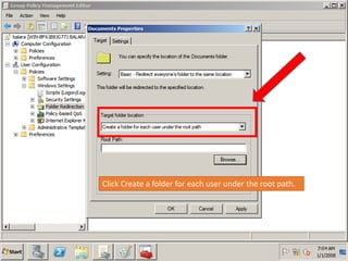 Click Create a folder for each user under the root path.