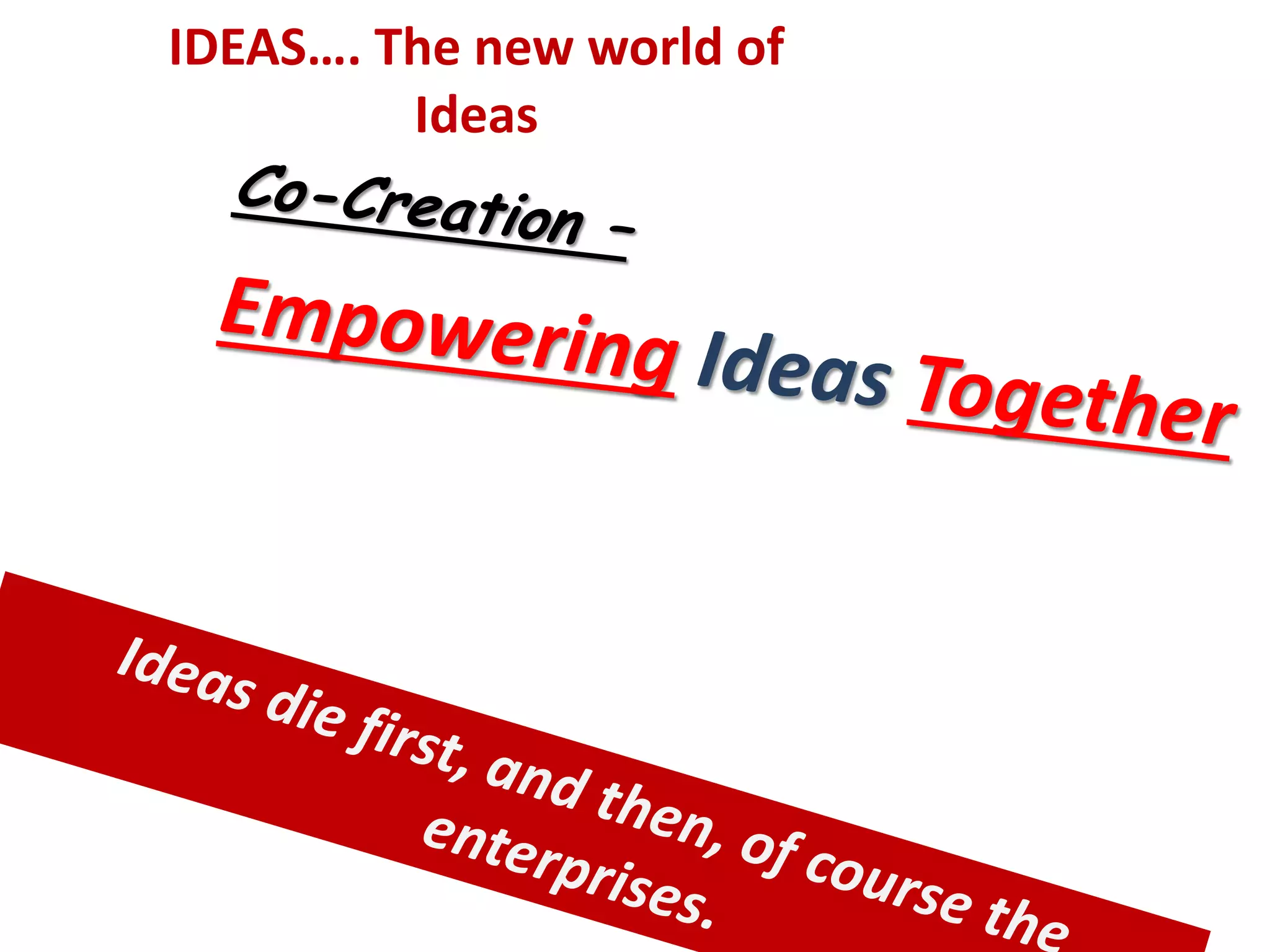 IDEAS…. The new world of
         Ideas
 