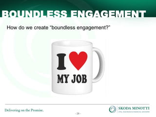 - 28 -
BOUNDLESS ENGAGEMENT
How do we create “boundless engagement?”
 