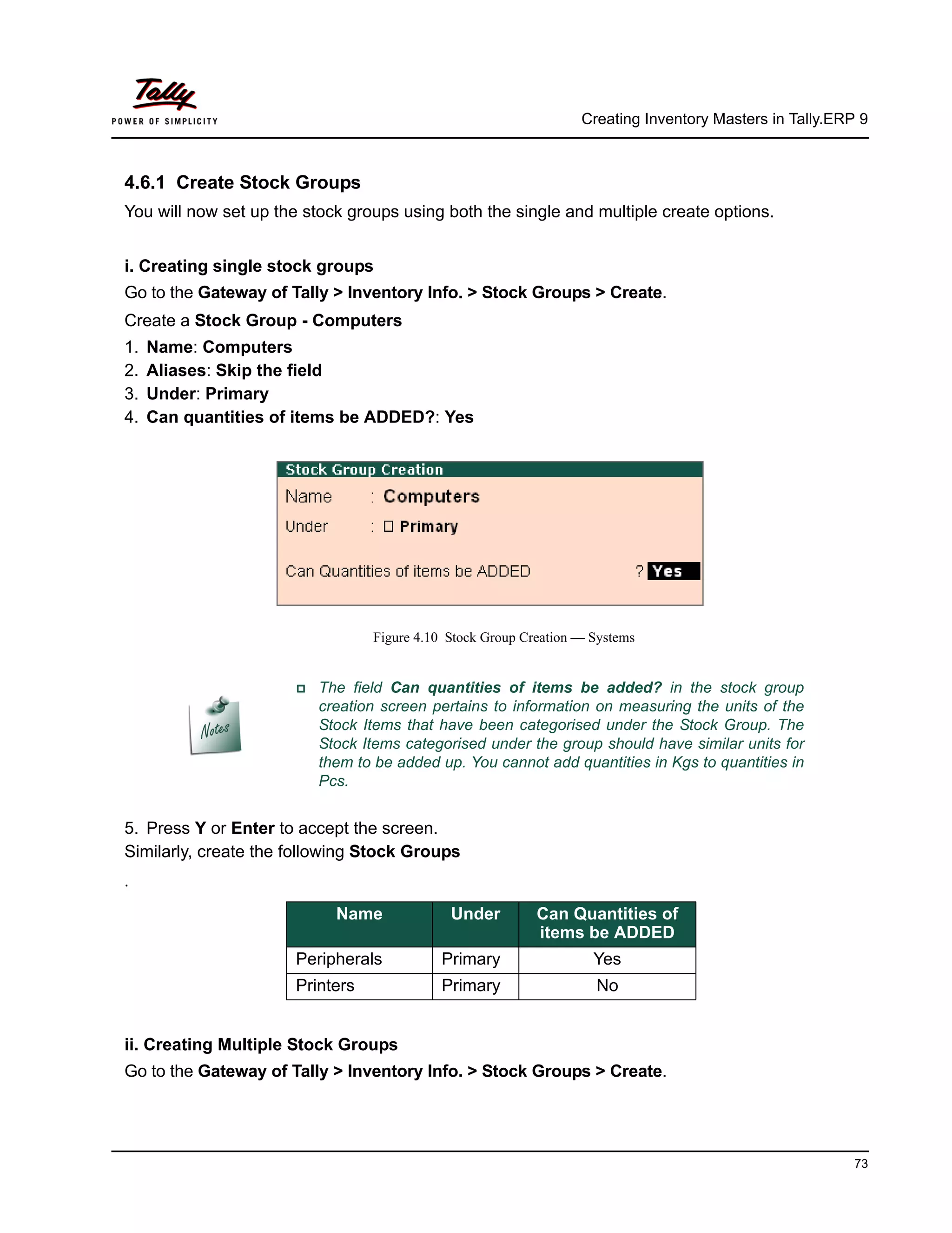 Creating inventory masters in Tally ERP 9 | PDF