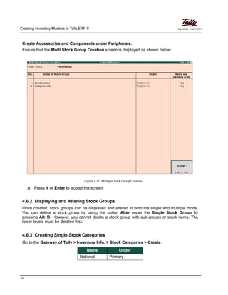 Creating inventory masters in Tally ERP 9 | PDF
