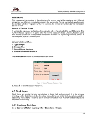 Creating inventory masters in Tally ERP 9 | PDF