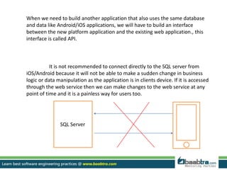 Creating i os or android application with sql server as database | PPTX