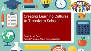 Creating Learning Cultures
to Transform Schools
Derek L. McCoy
Proud Principal, West Rowan Middle
 
