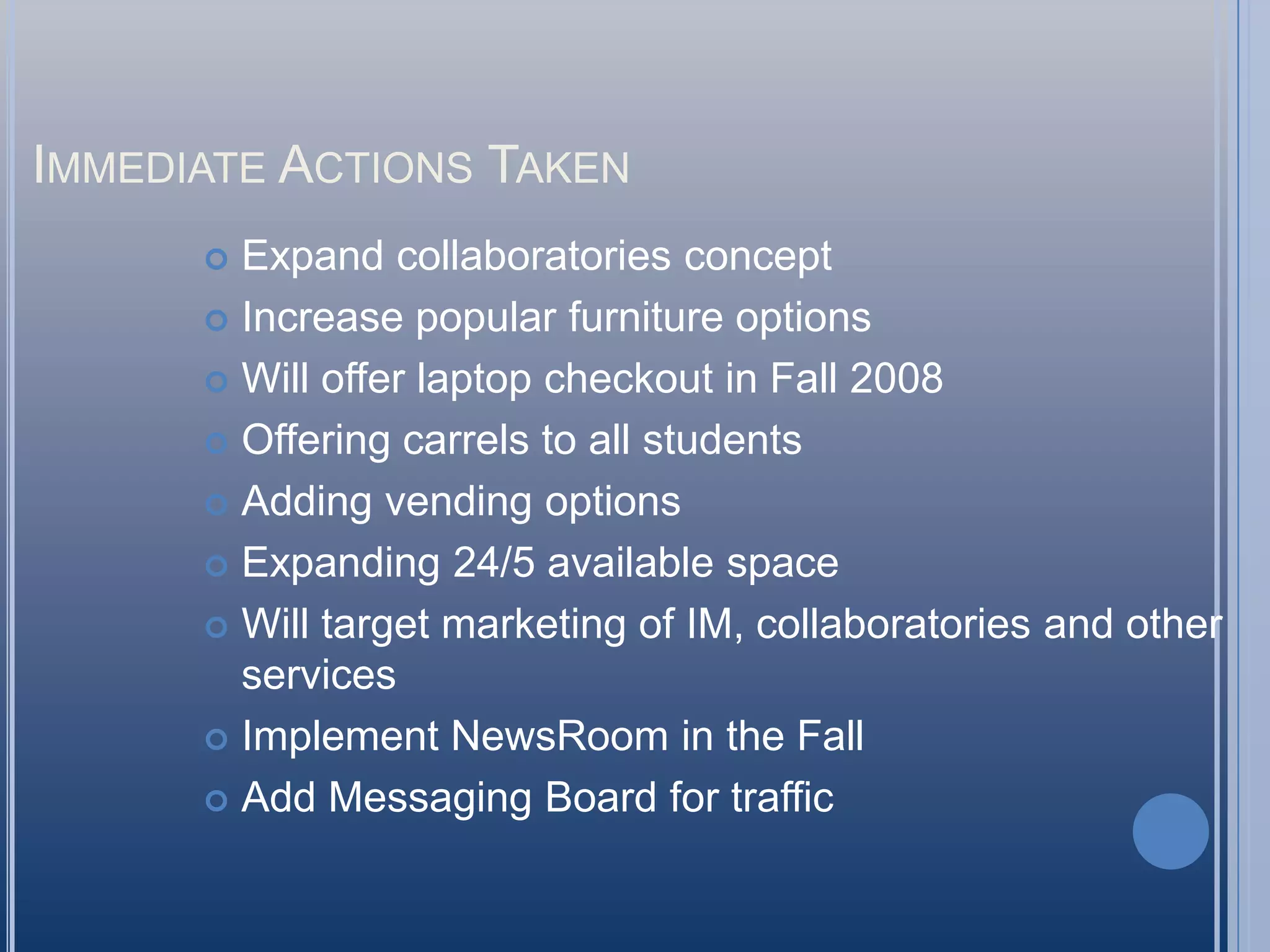 Assessment Methods – Focus GroupsRequires prep and skilled facilitatorBe aware of peer pressure responsesRecognize broader stakeholder definition to get all viewpointsUse data from other methods to support proposalsKeep it realistic Teaching toolGroup interaction can procreate broader issuesNon-verbal clues can be usefulMore time-efficient for interacting with more peopleAchieve better overall understanding